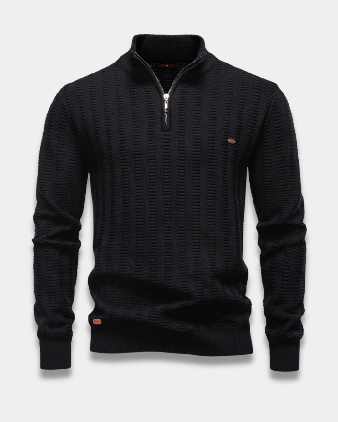 Weston Slim-Fit Textured Quarter Zip Sweater