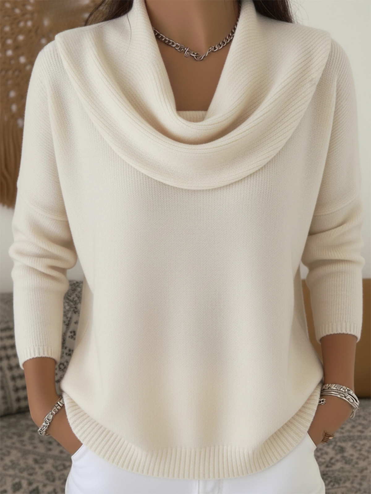 Women’s Cowl Neck Knitted Jumper