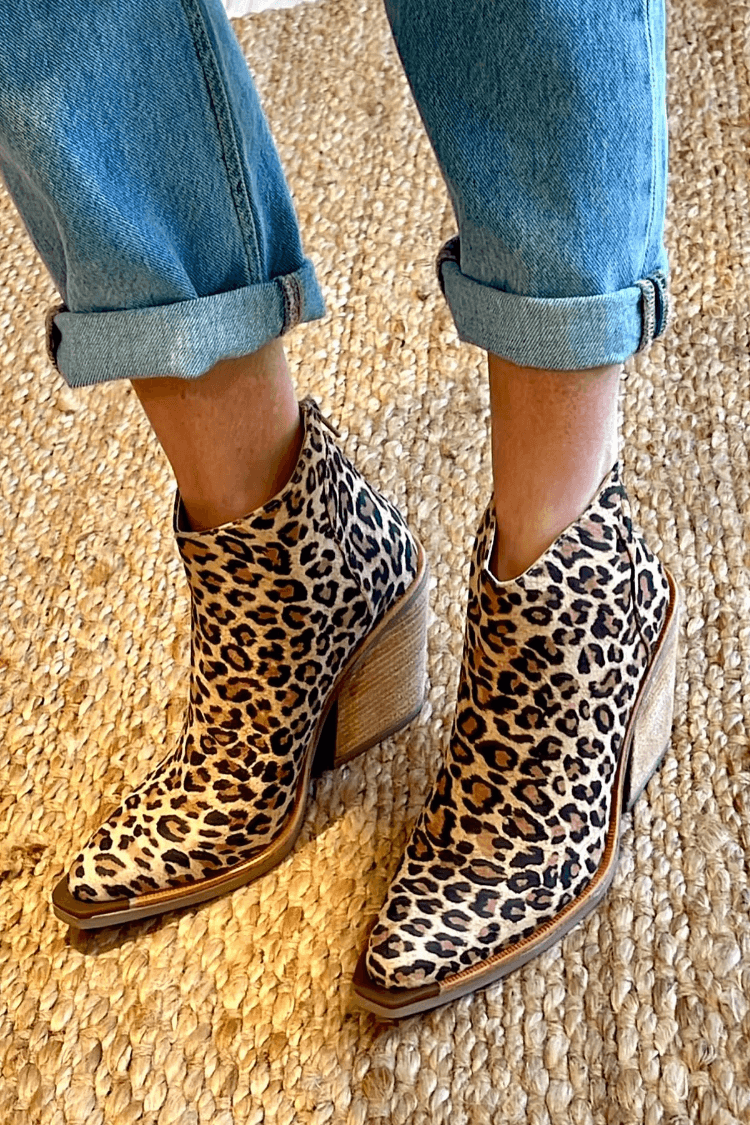 Leocadia | Animal Print Block Heel Ankle Boots