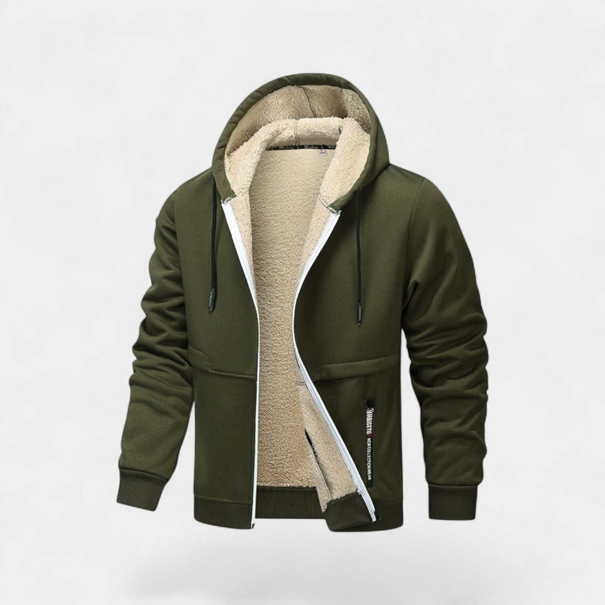Men's Hooded Sherpa-Lined Zip-Up Cardigan | Logan