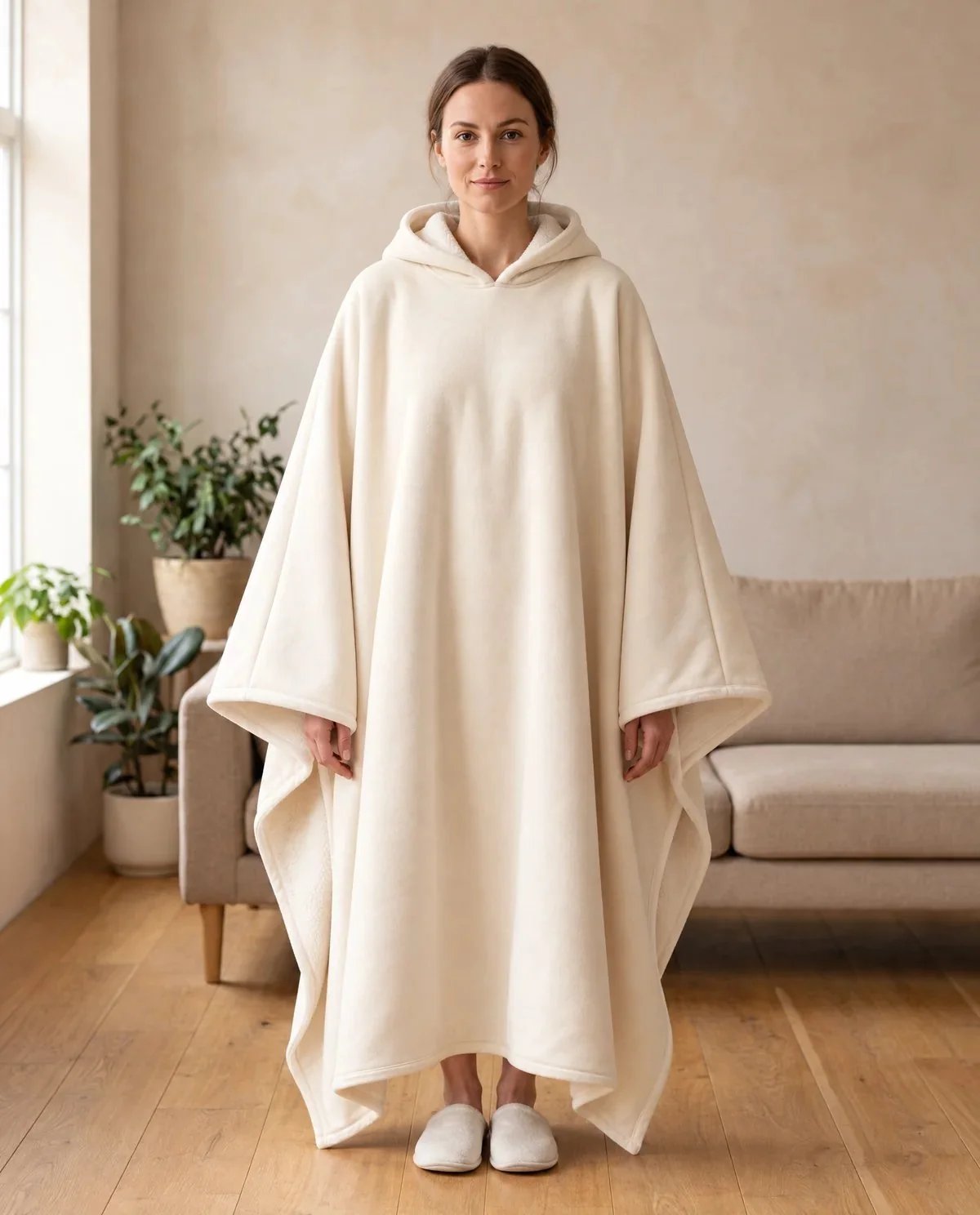 Wren | Oversized Hooded Blanket in Oatmeal