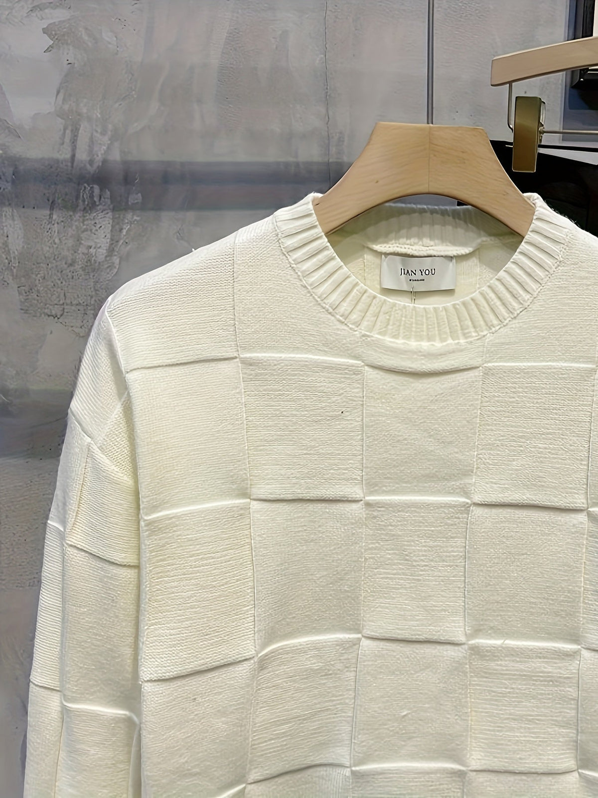 Sullivan | Textured Check Crewneck Sweater