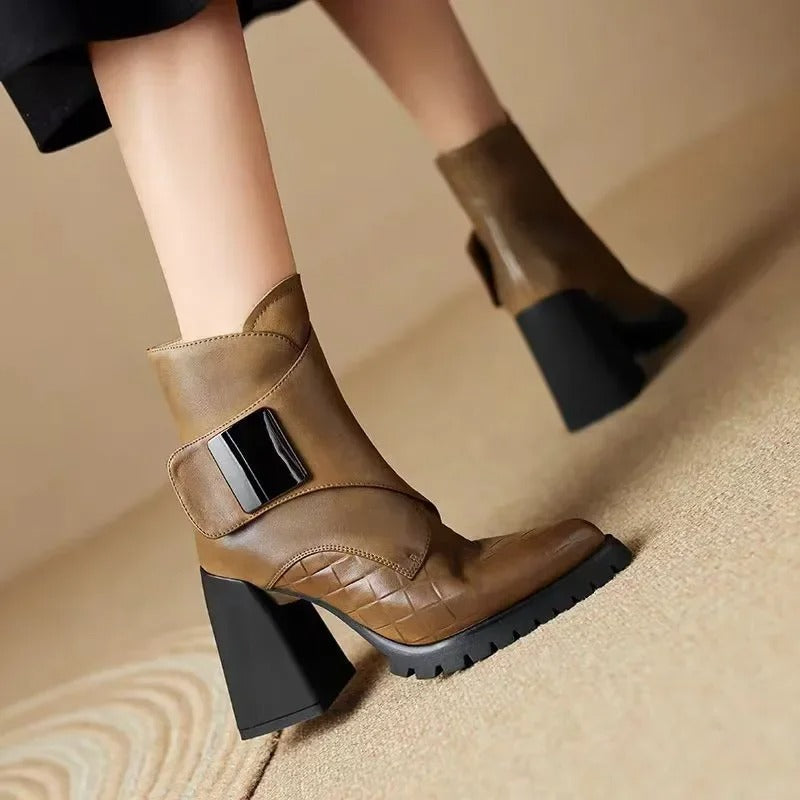 Philippa | Shaft Upper Strap Ankle Boots
