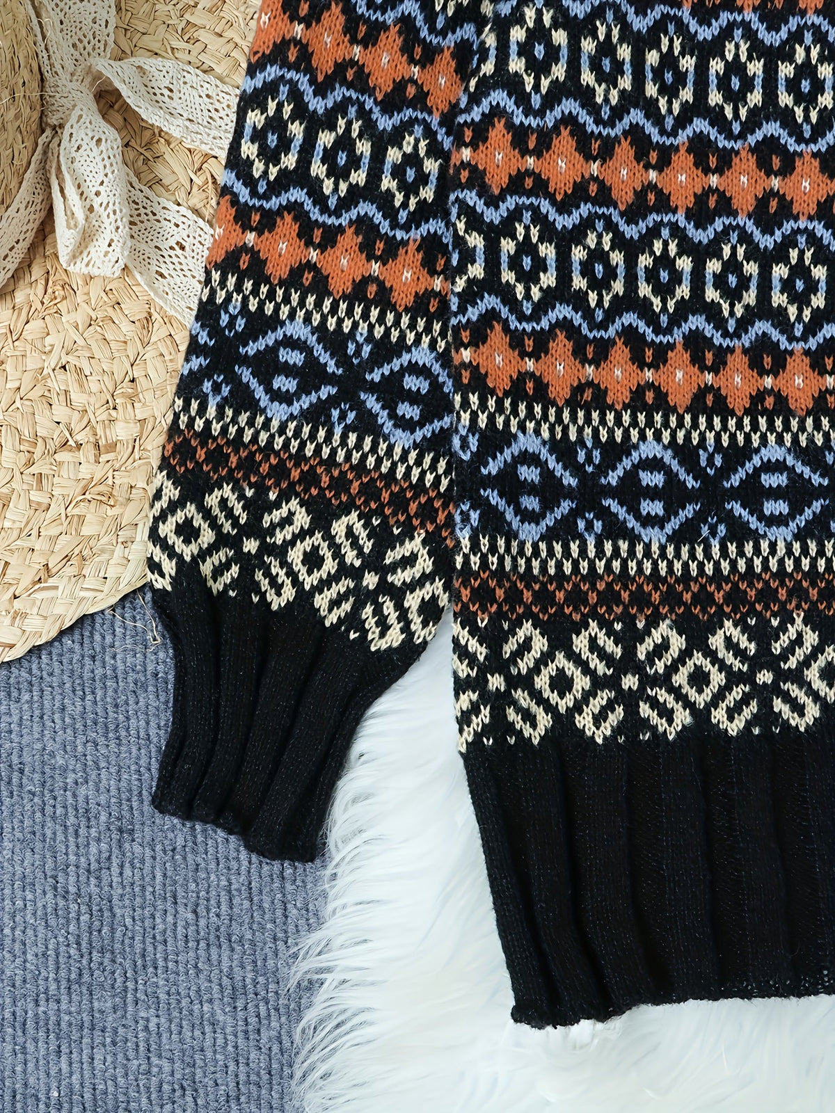 Thea | Vintage Jacquard Loose-Fit Sweater