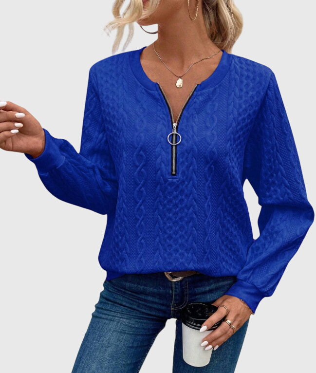 Casimira | Cable Knit Quarter-Zip Sweater