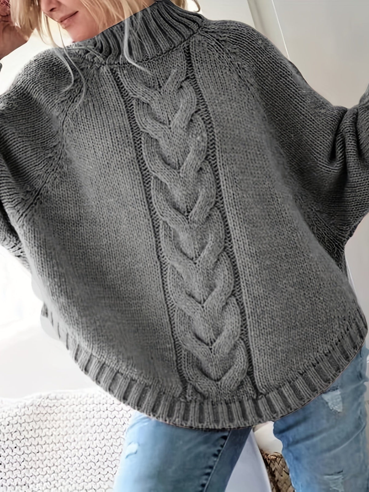 Gwendolyn | Cable Knit High Neck Winter Turtleneck Sweater