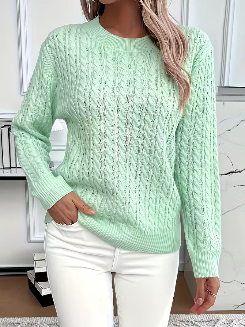 Jacquenetta | Cable Knit Crew Neck Sweater