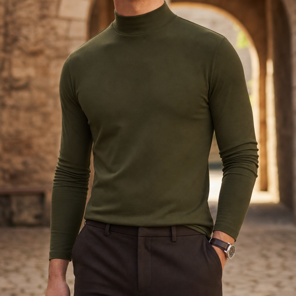 Santander Slim Fit Mock Neck
