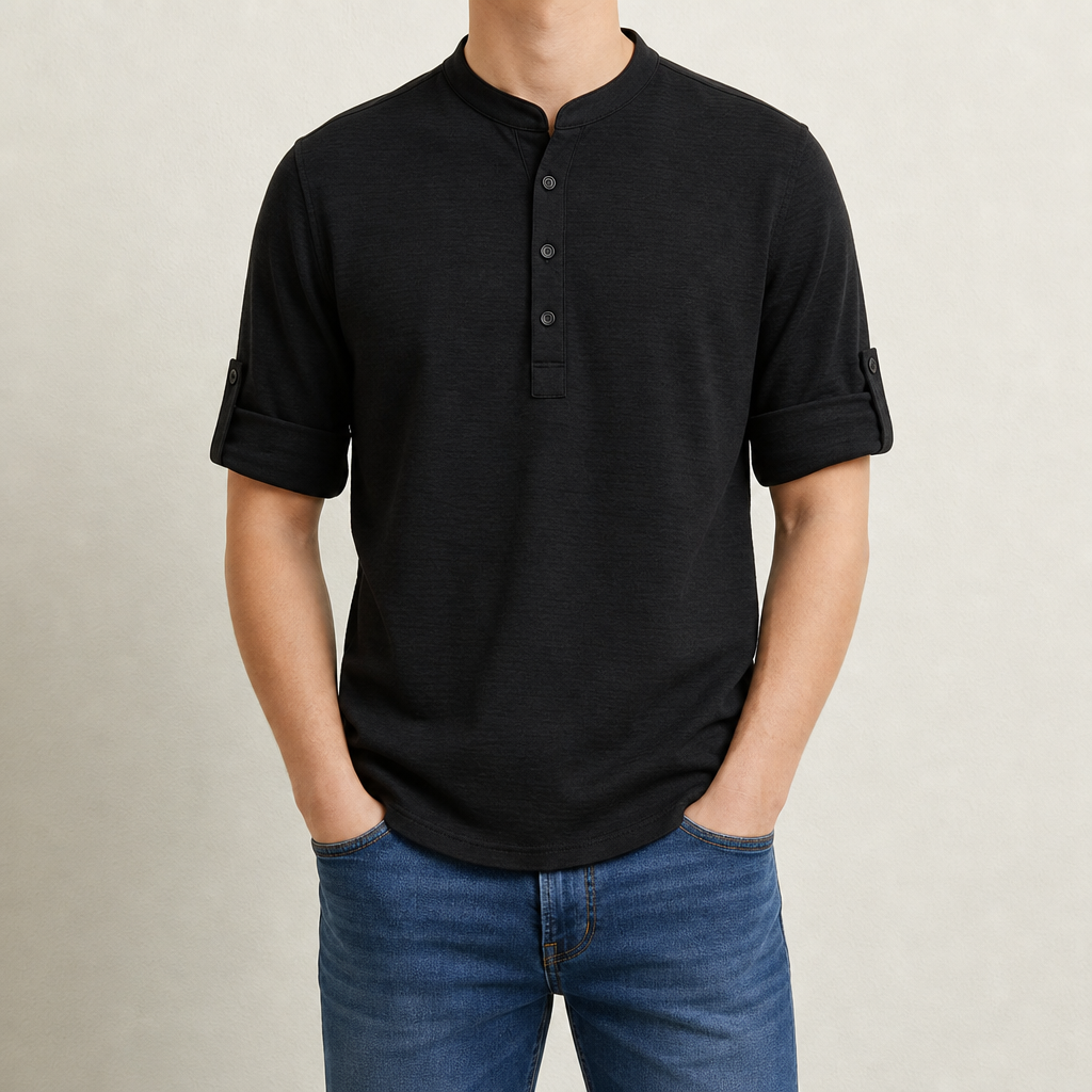 Ierapetra Waffle Henley Shirt