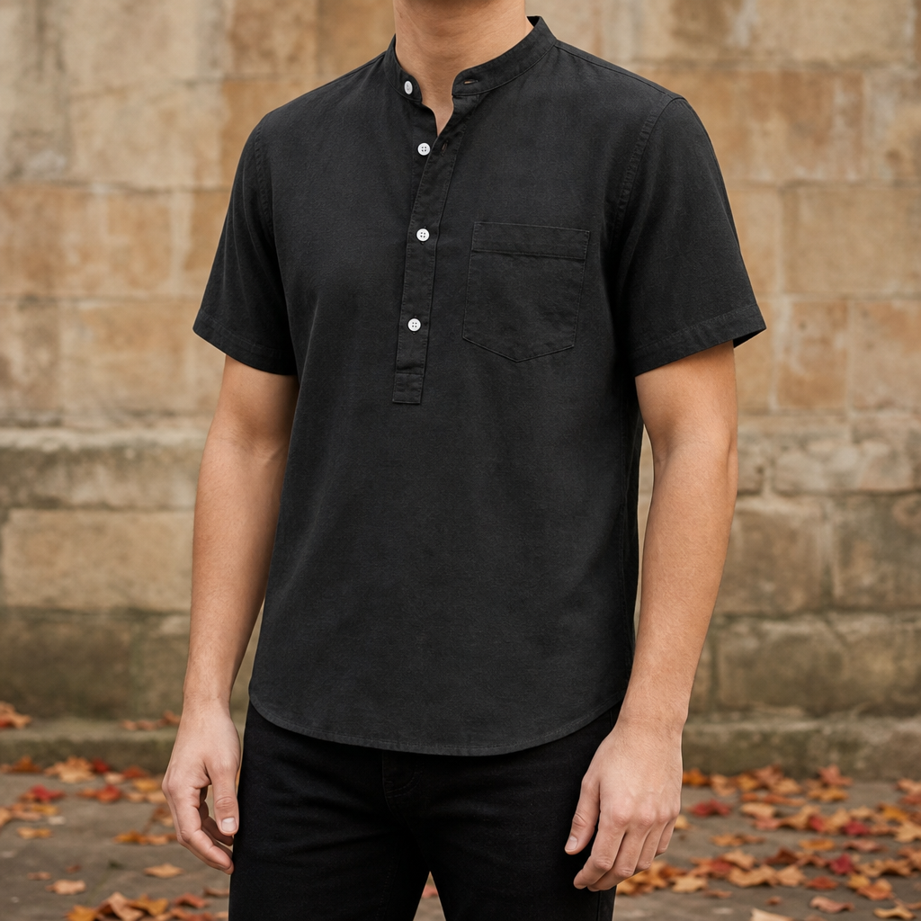 Cortona Band Collar Casual Shirt