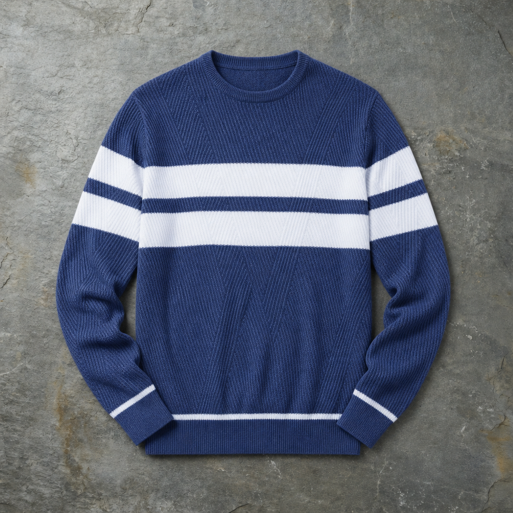 Elounda Striped Knit Crewneck