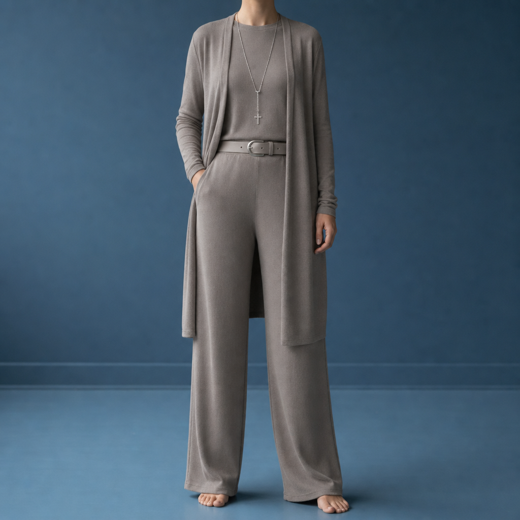 Sete Cardigan Top Pants Set