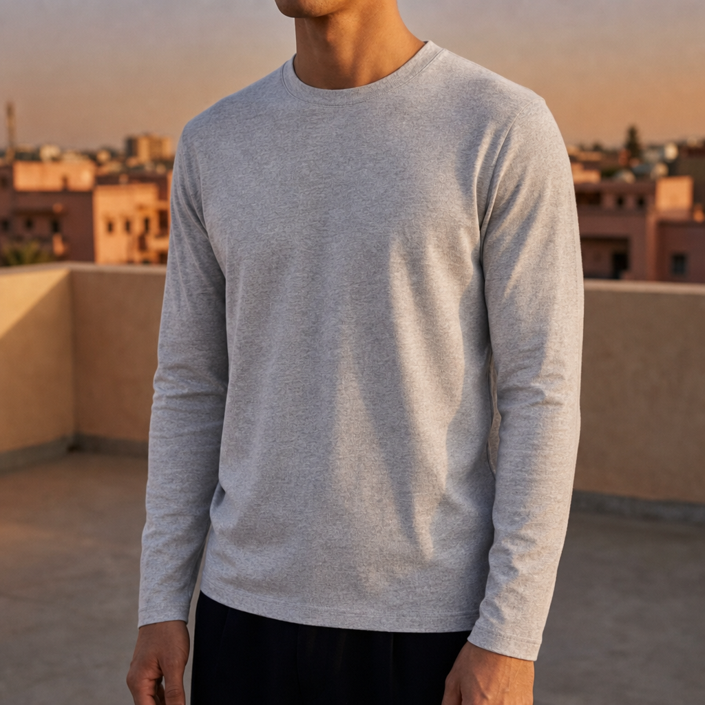 Trento Slim Crewneck Long-Sleeve Tee