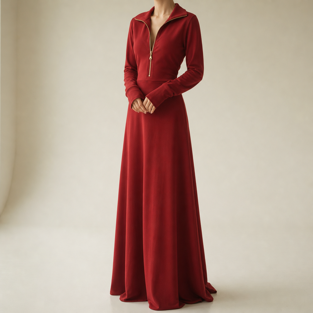 Rimini Zip-Up Maxi Dress