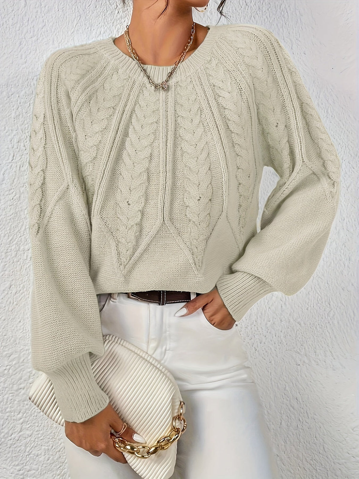 Eleanor | Oversized Cable Knit Sweater