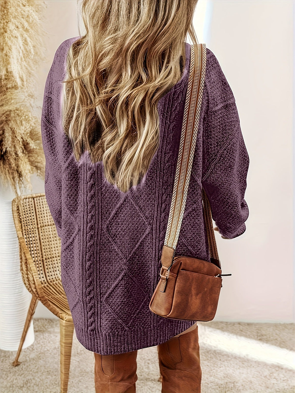 Tabitha | Oversized Cable Knit Sweater Dress