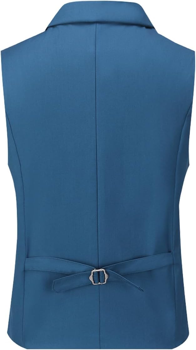 Men’s Double-Breasted Suit Waistcoat with Notched Lapels – Regular Fit Formal Style