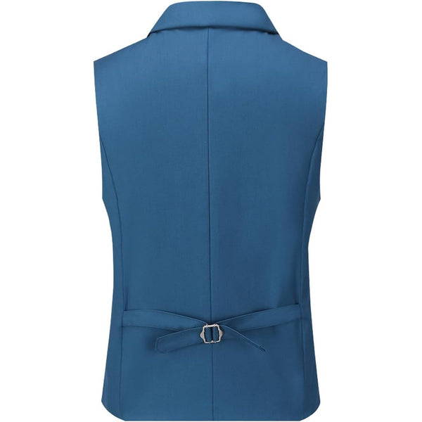 Men’s Double-Breasted Suit Waistcoat with Notched Lapels – Regular Fit Formal Style