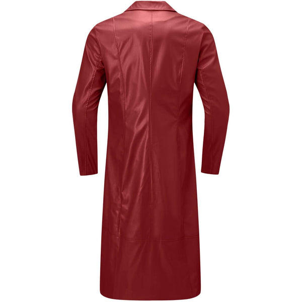 Men’s Long Faux Leather Gothic Trench Coat – Vintage Single-Breasted Overcoat for Halloween Cosplay and Alternative Fashion