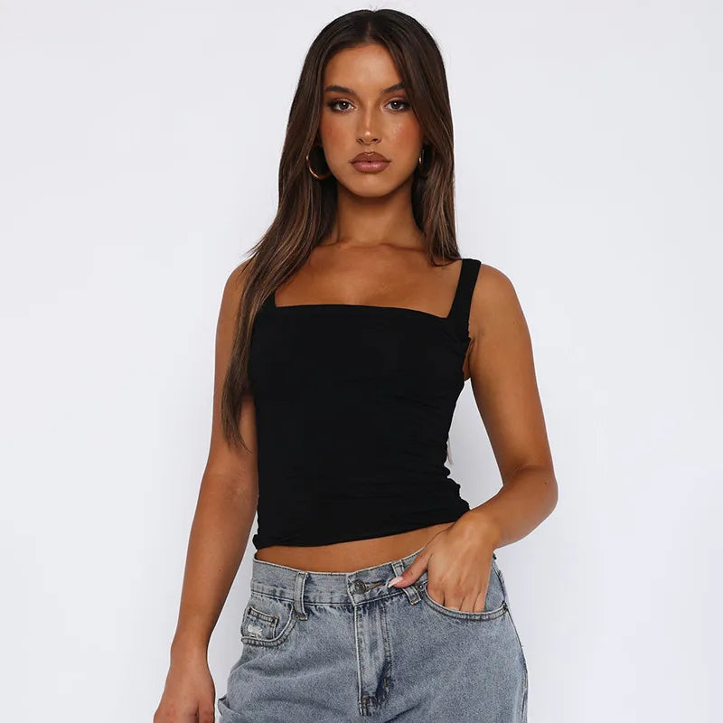 Maryam | Top with Square Neckline and Pleats