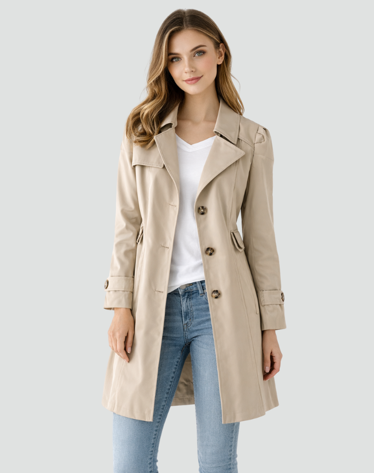 Women's Lightweight Trench Coat | Classic Lapel Jacket