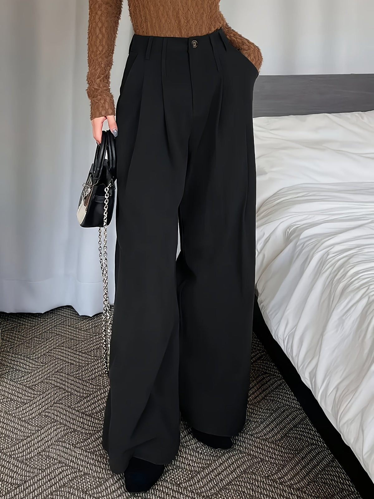 Celine | Pleated High Waisted Wide-Leg Pants