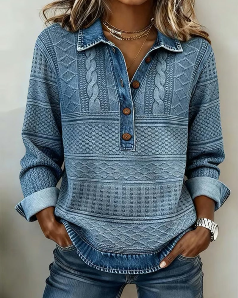 Amelia | Trendy Half-Button Pullover Sweatshirt