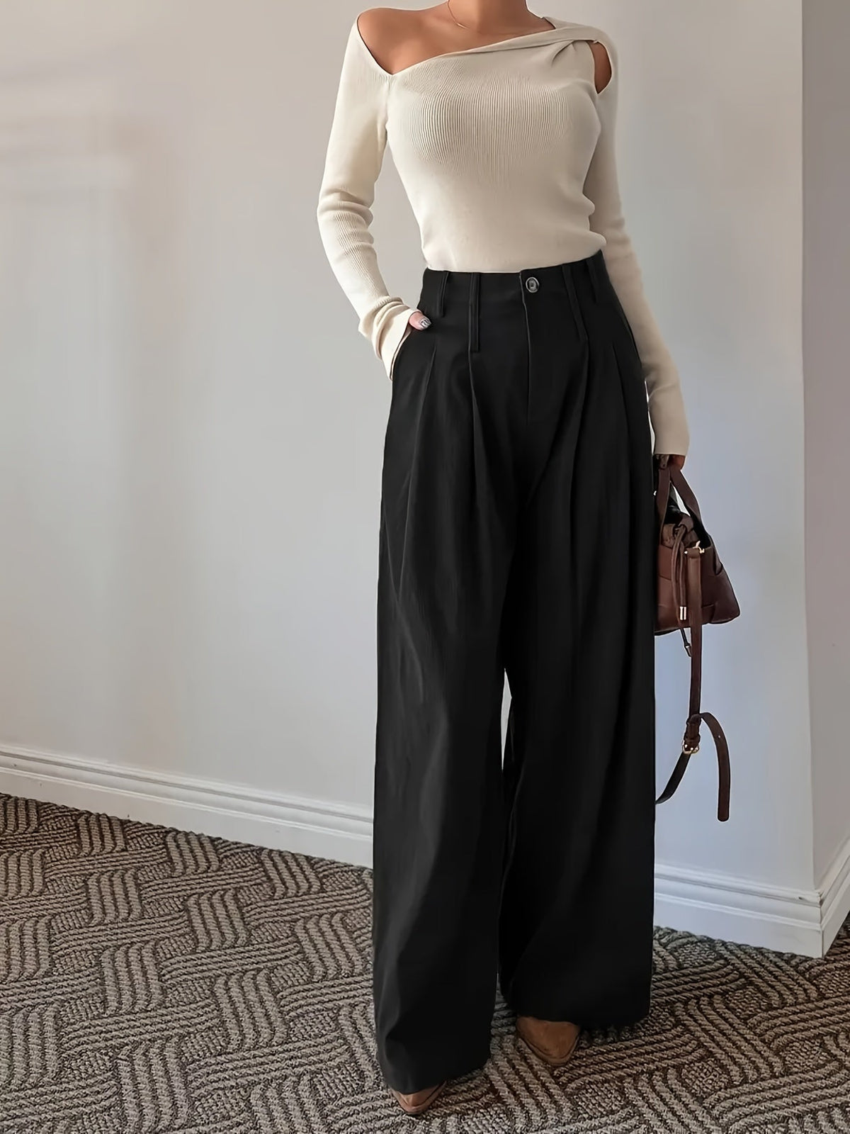 Celine | Pleated Wide-Leg Trousers