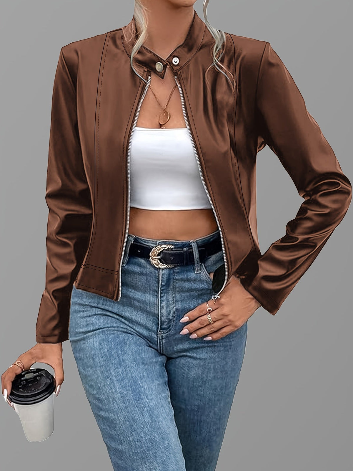 Rosaline | Zip Up Bomber Jacket