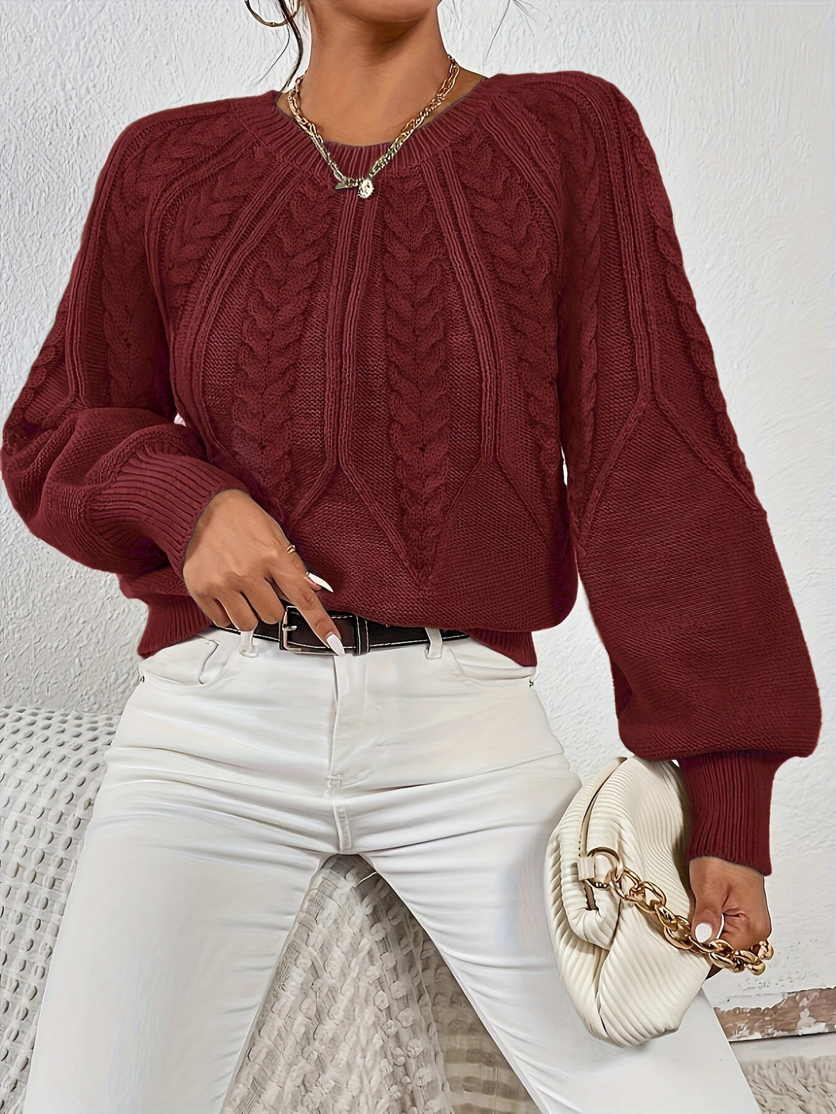 Eleanor | Oversized Cable Knit Sweater