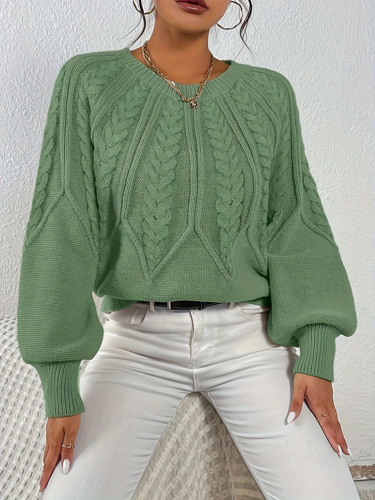 Eleanor | Oversized Cable Knit Sweater