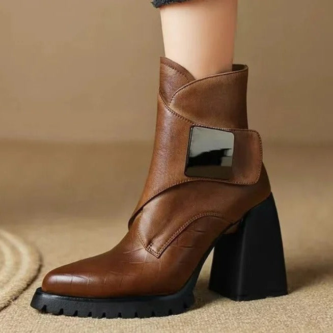 Philippa | Shaft Upper Strap Ankle Boots