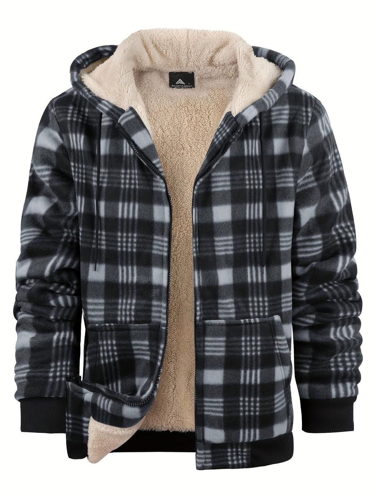 Women's Hooded Zip-Up Jacket | Lightweight Plaid Overshirt