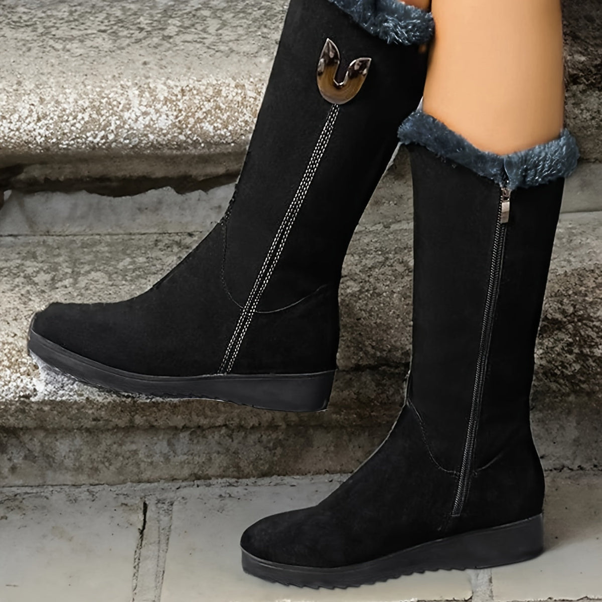 Solveig | Cuffed Mid Calf Snow Winter Boots