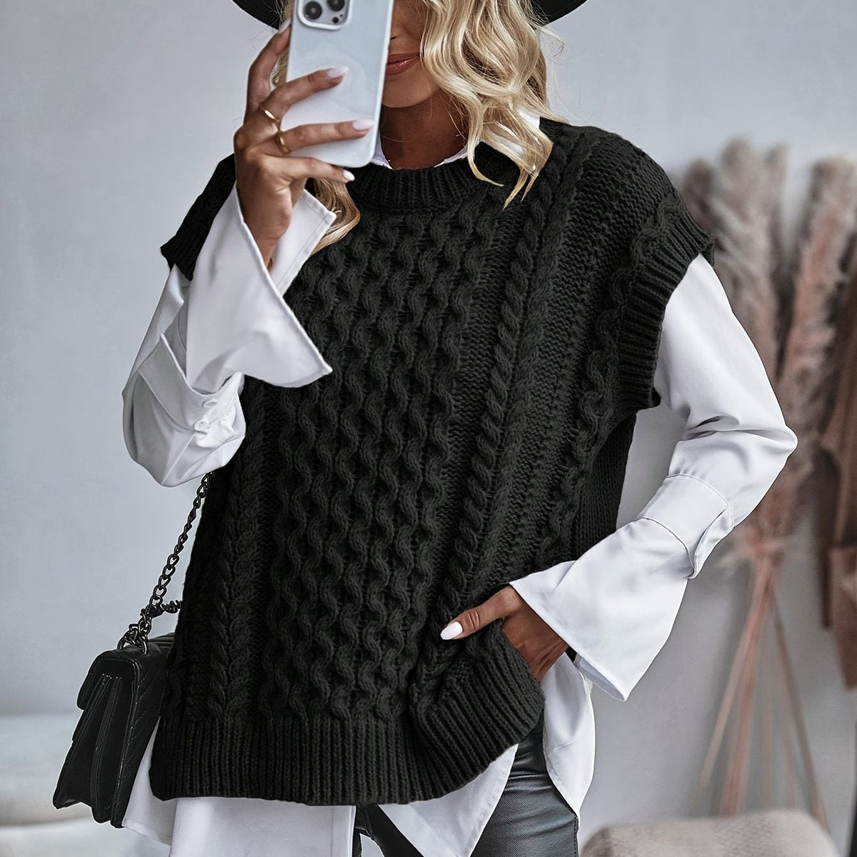 Bridget | Cable Knit Sweater Vest