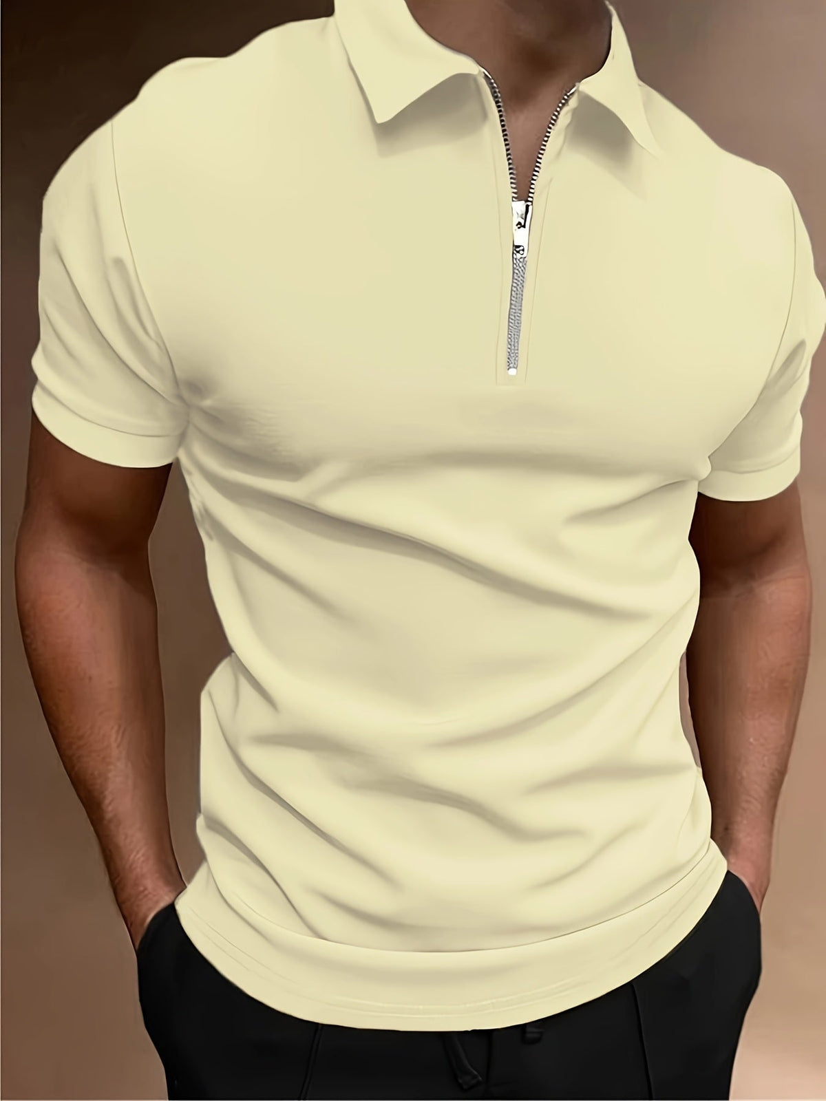 STRETCH ZIP POLO SHIRT FOR MEN