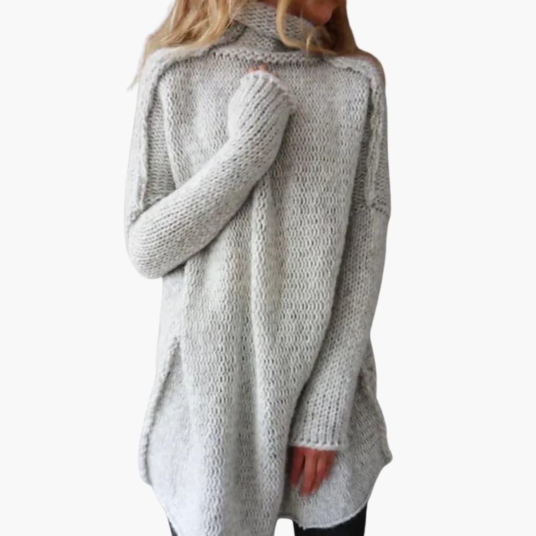 Elspeth | Oversized Roll-Neck Chunky Knit Turtleneck Sweater
