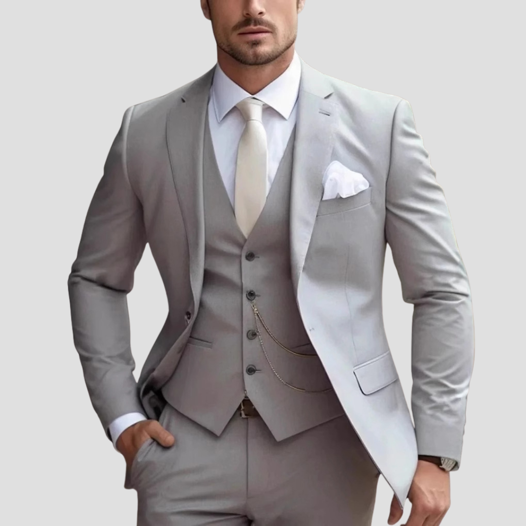 Men's Slim Fit 3-Piece Suit Set with Waistcoat
