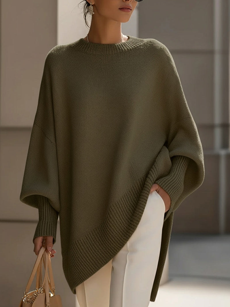 Women’s Oversized Asymmetrical Poncho Sweater