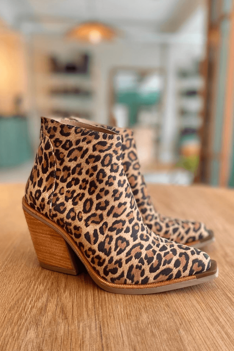Leocadia | Animal Print Block Heel Ankle Boots