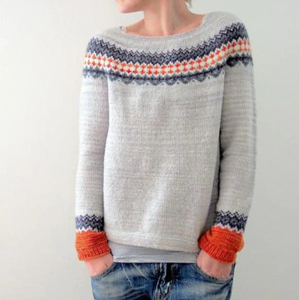 Tullia | Deep V-Neck Ribbed Collar Sweater
