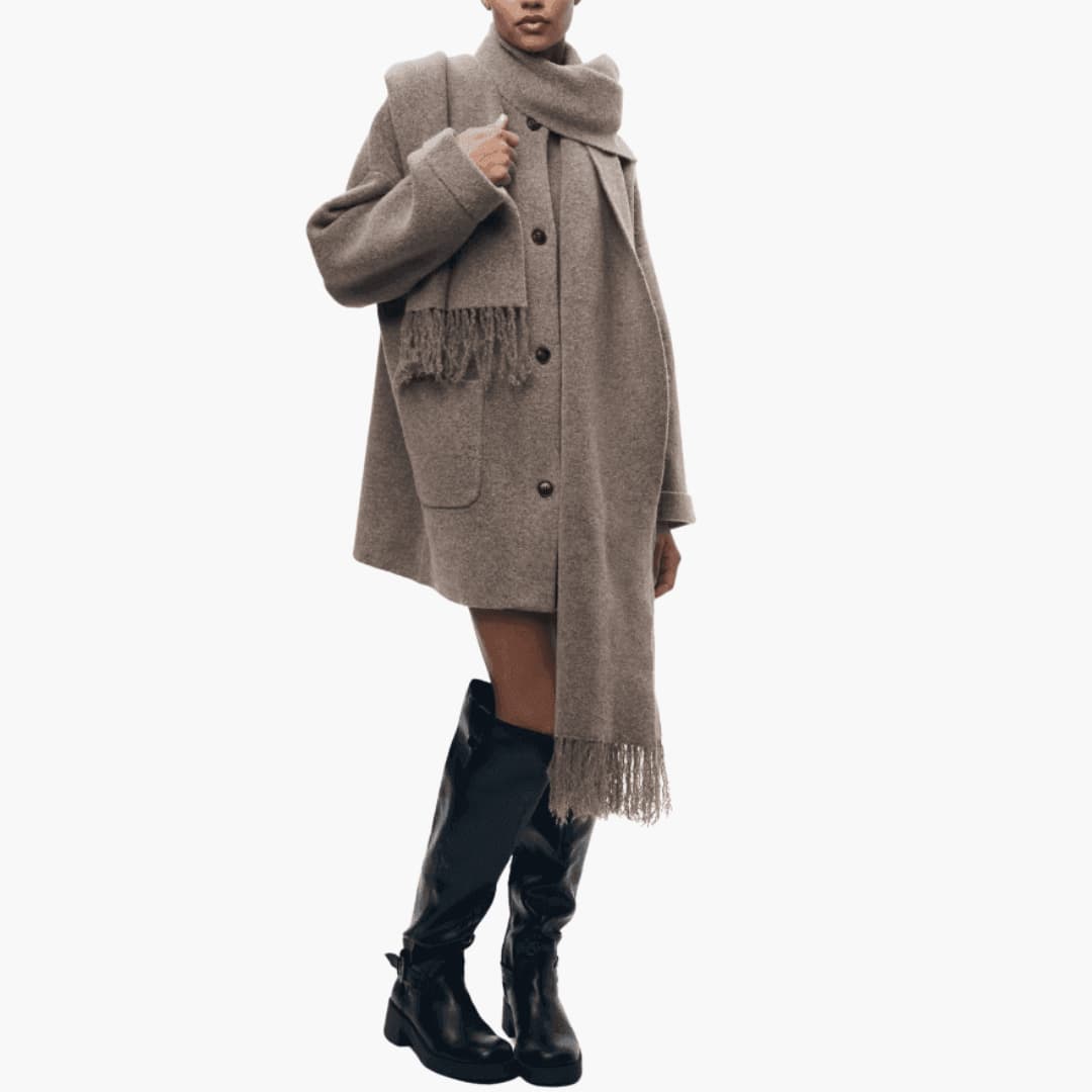 Viola | Button-Up Matching Scarf Cardigan