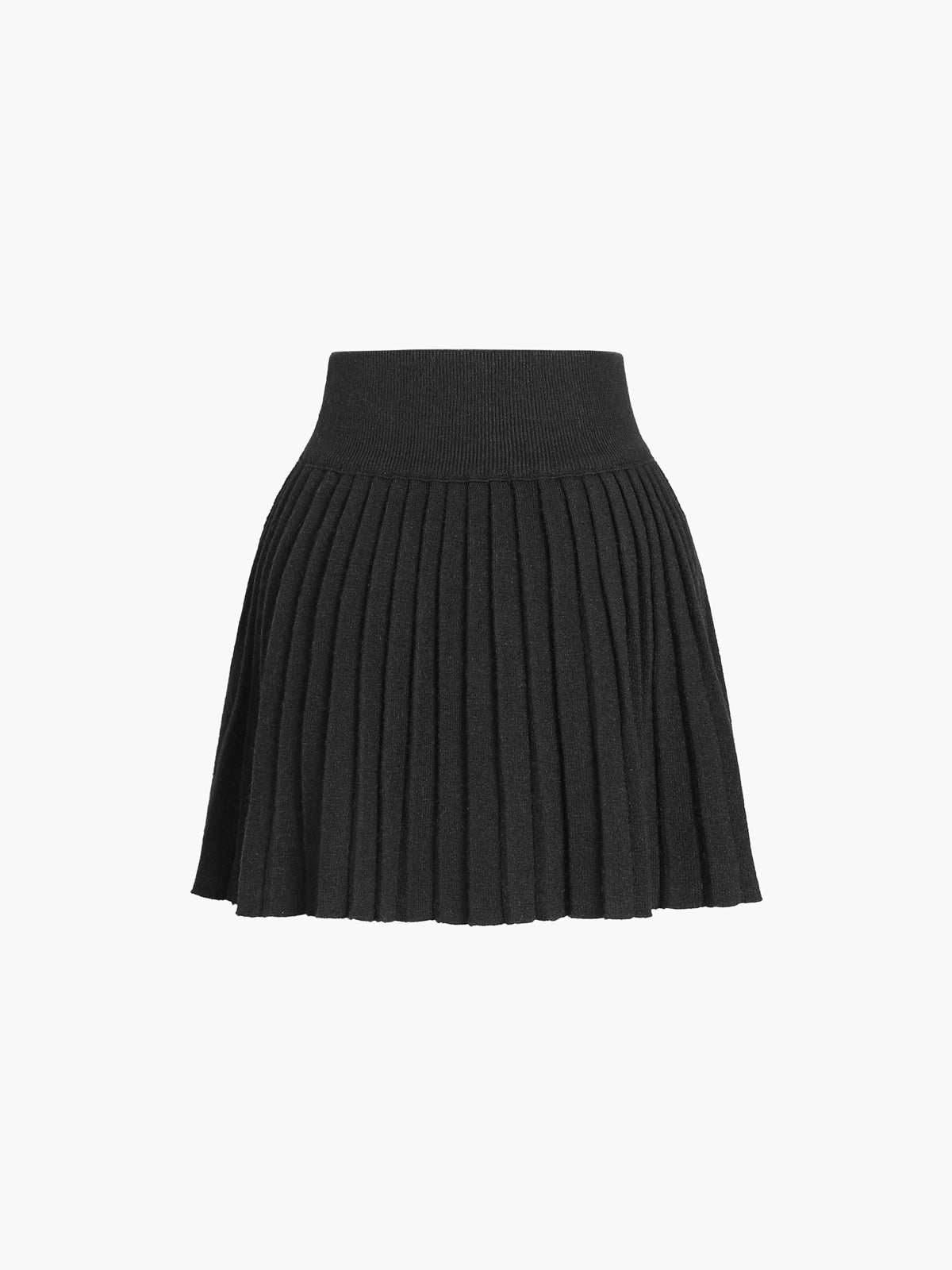 Women's Cashmere Blend Ribbed Knit Two-Piece Set – V Neck Button Front Cardigan and Pleated Mini Skirt for Smart Casual Wear