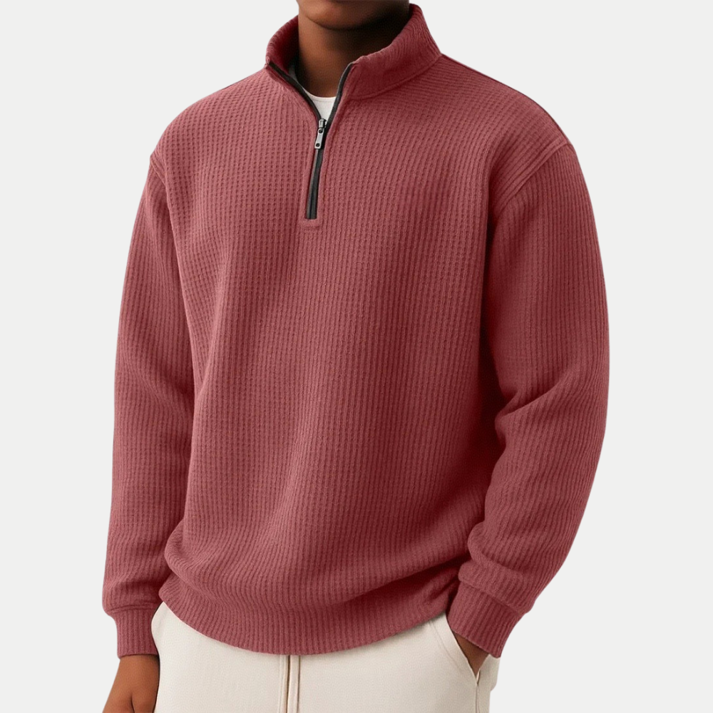 KNIT HALF ZIP SWEATER FOR MEN