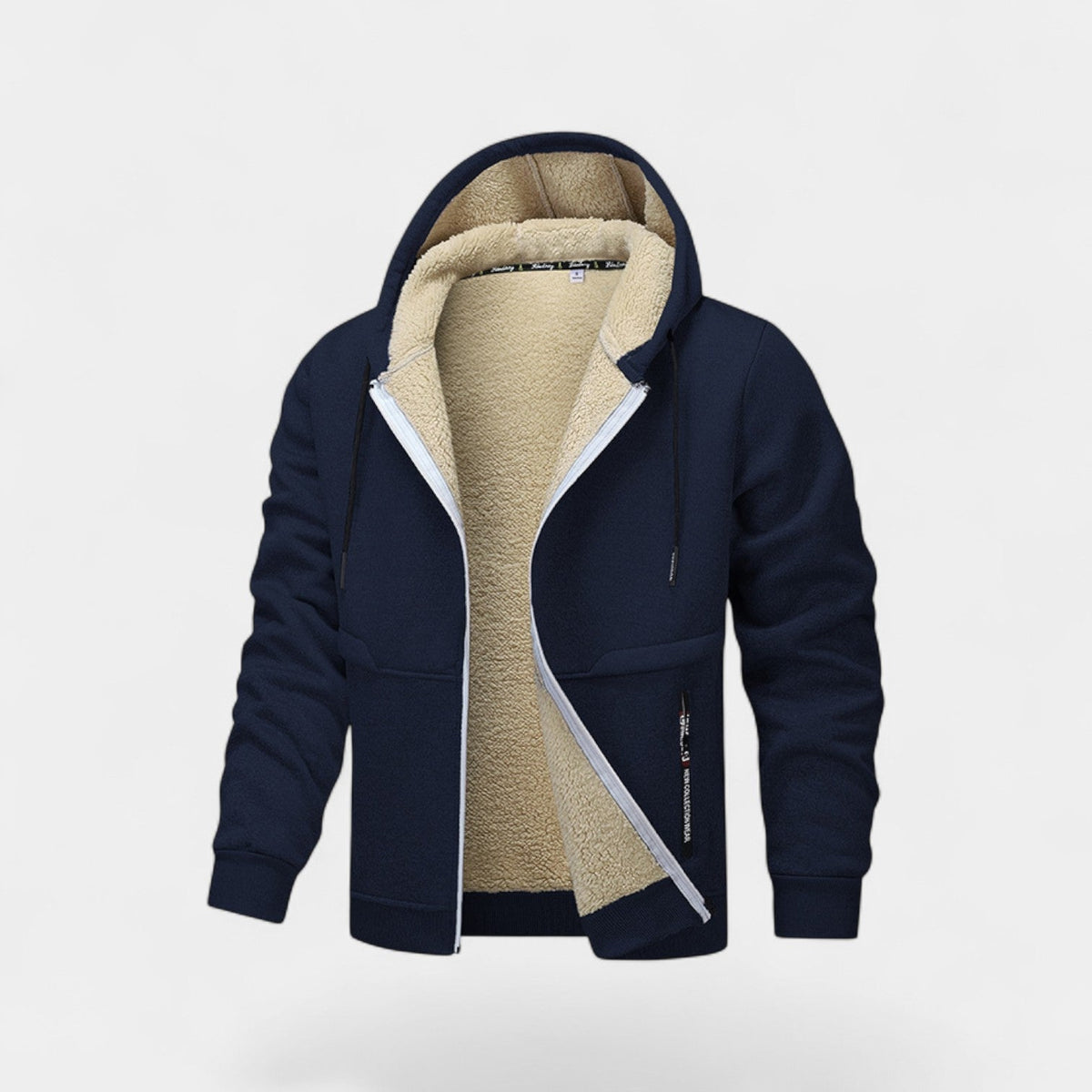 Men's Hooded Sherpa-Lined Zip-Up Cardigan | Logan