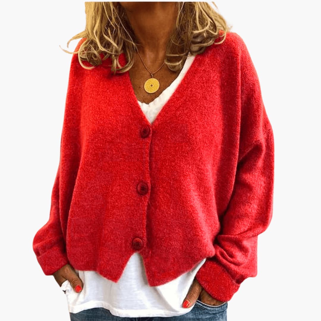 Brooke | Knitted Button V-Neckline Cardigan