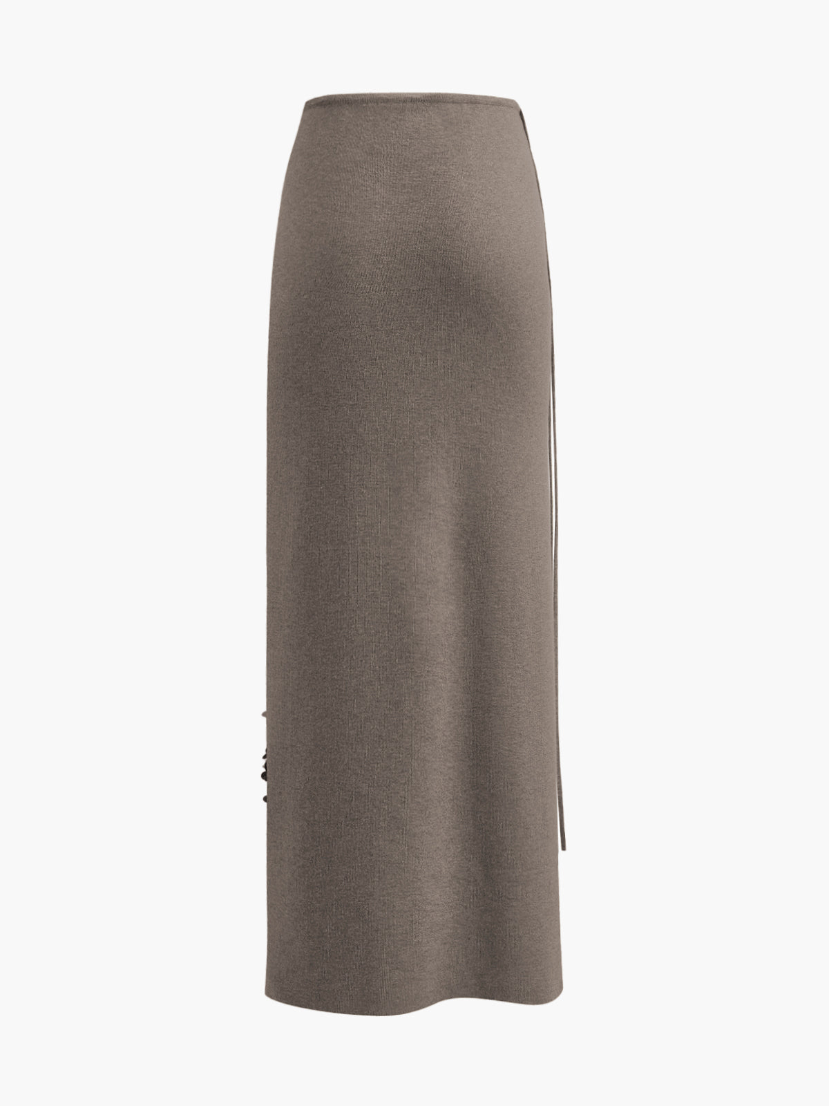 Women's Sequin Embellished Ribbed Knit Skirt Set – Asymmetric Long Sleeve Top and Draped Maxi Skirt for Evening Wear