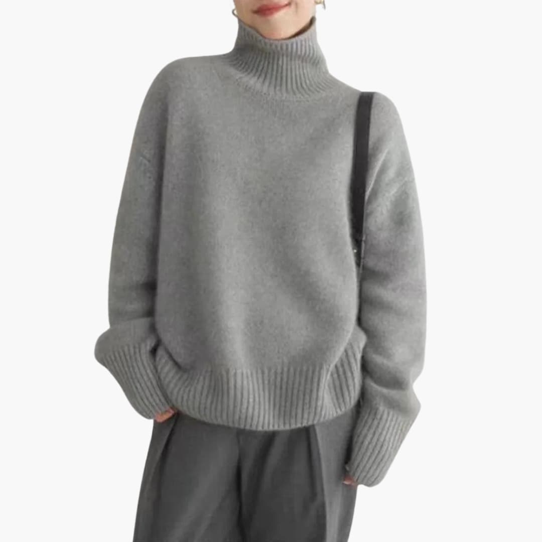 Natalia | Ribbed Hem Turtleneck Sweater