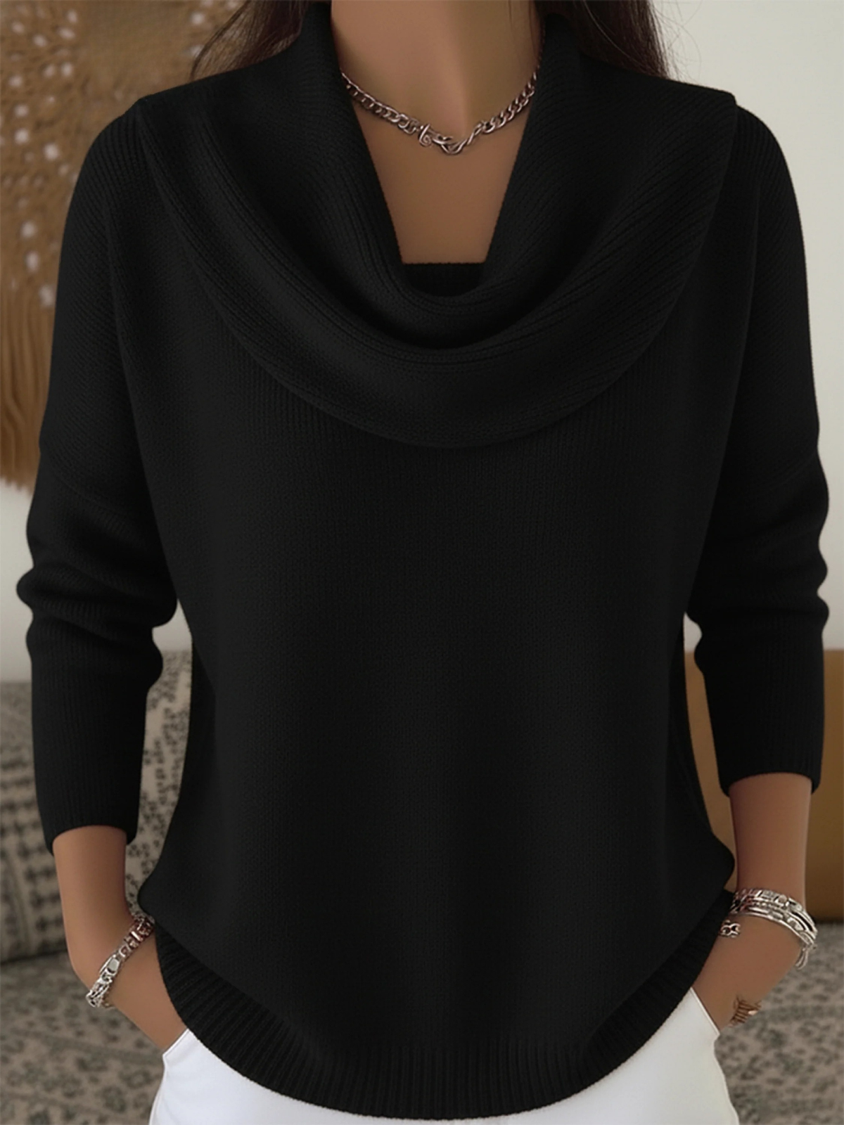 Women’s Cowl Neck Knitted Jumper