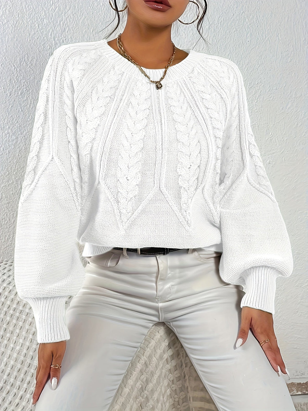 Eleanor | Oversized Cable Knit Sweater